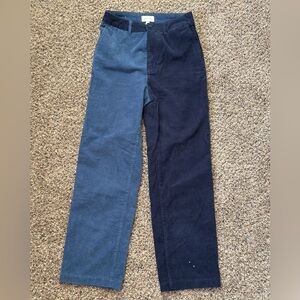 Brixton Dual-Color Corduroy Pants - Navy and Slate